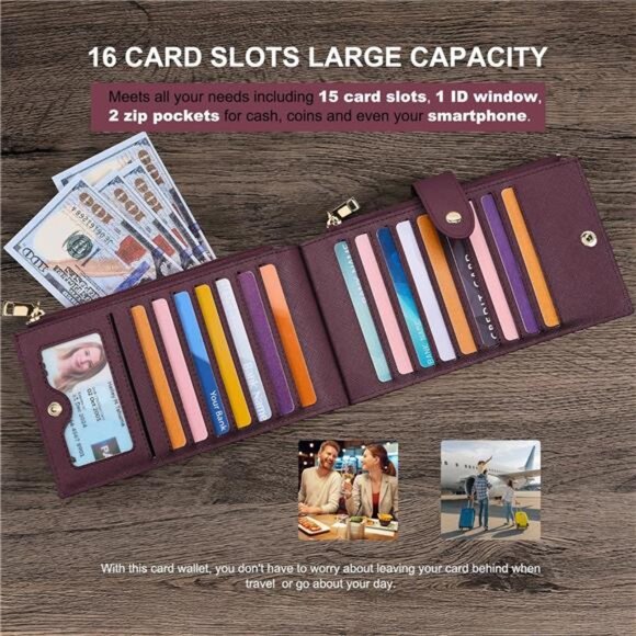 New RFID Wallet Women Large Size Bifold Multi Card Wallet Case - Picture 5 of 6